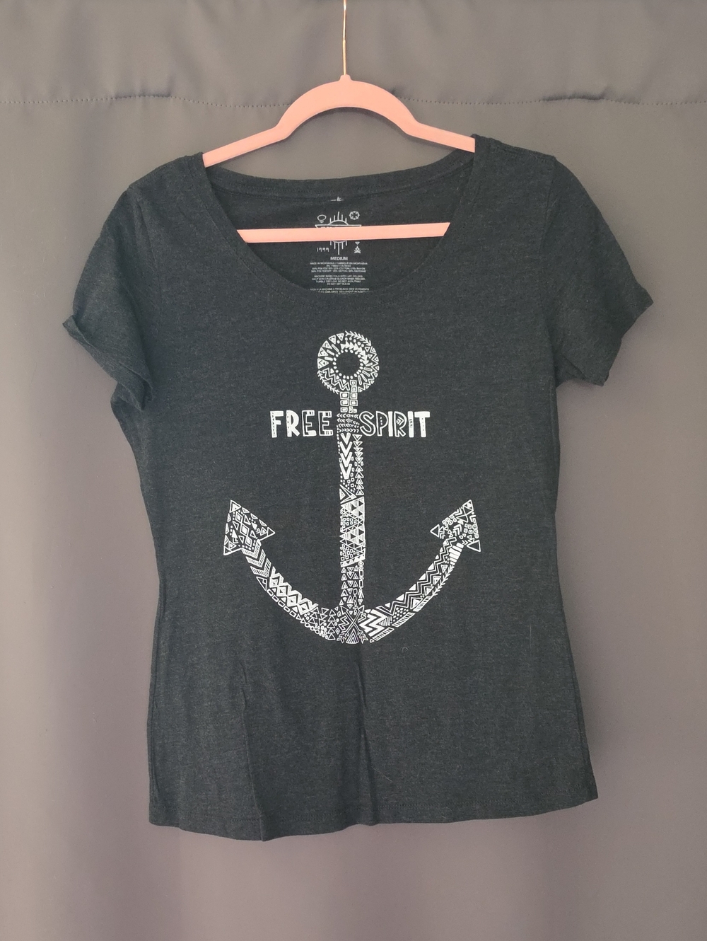 Empyre Charcoal Short-Sleeve Free Spirit Anchor Tee